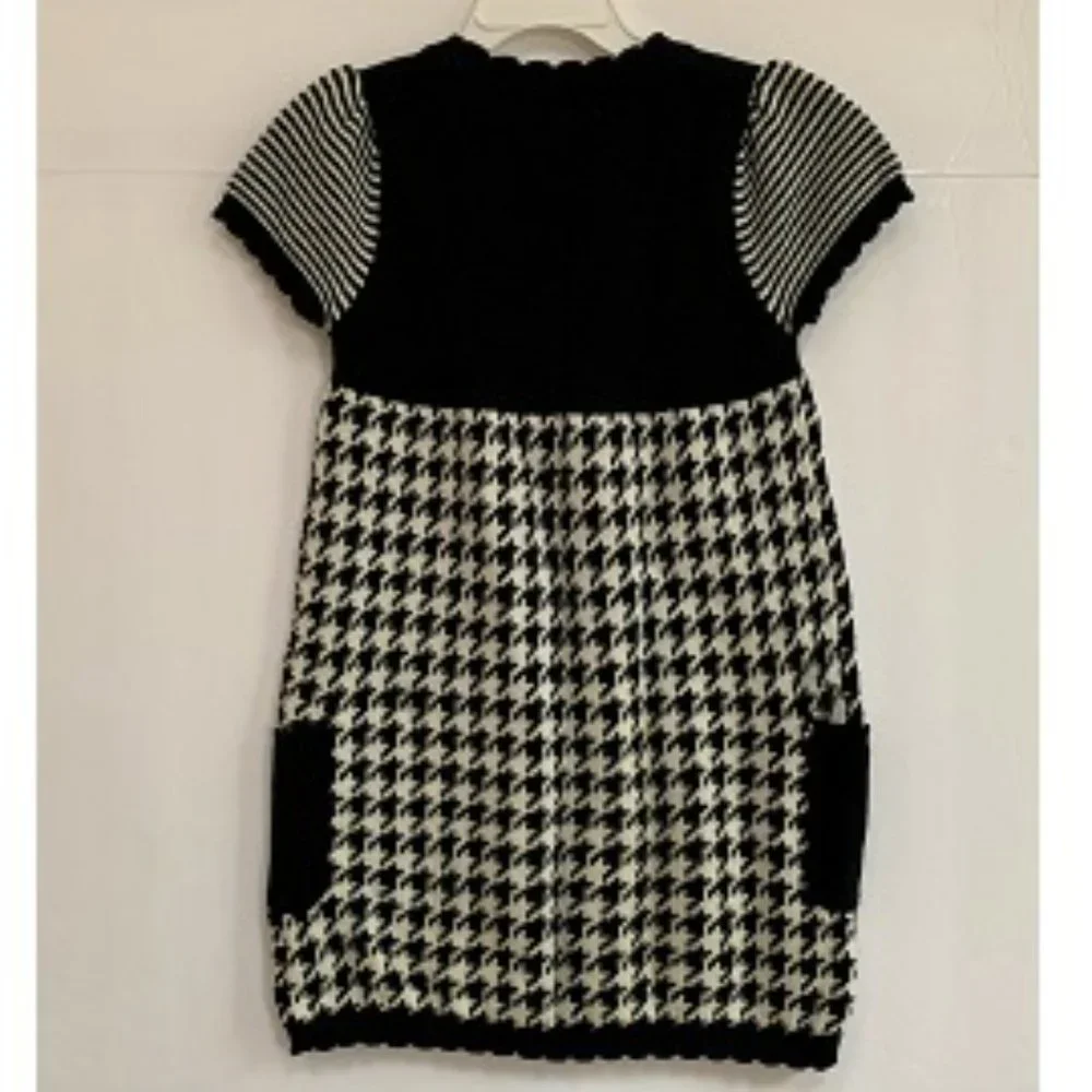 Black and White Houndstooth Dress Girl 5-6 years